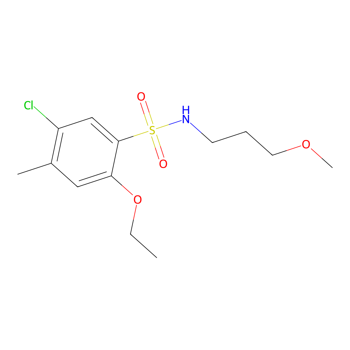 5-chloro-2-ethoxy-N-(3-methoxypropyl)-4-methylbenzenesulfonamide molecular structure, CAS 853902-89-3