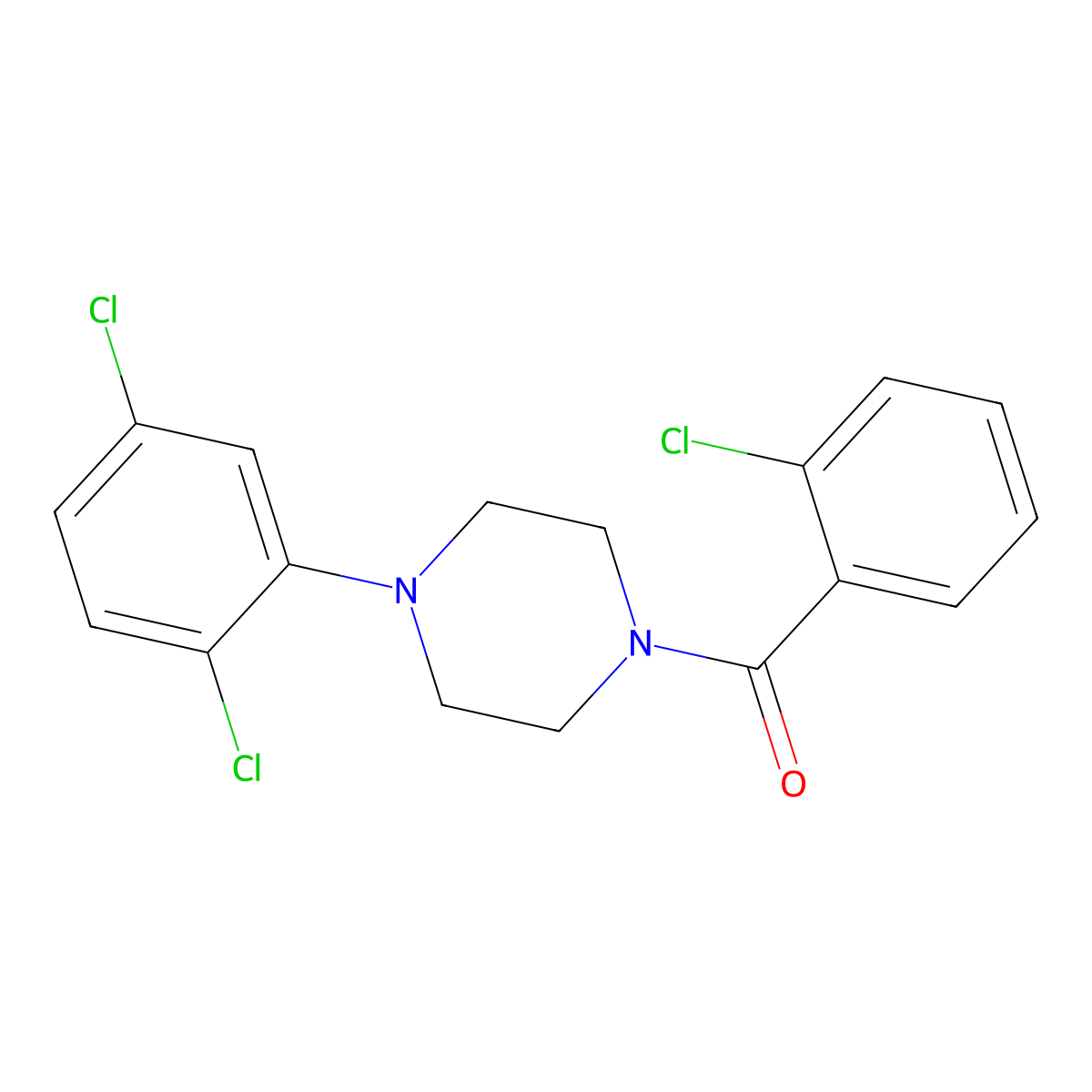 4-(2,5-Dichlorophenyl)piperazinyl 2-chlorophenyl ketone molecular structure, CAS 853902-92-8