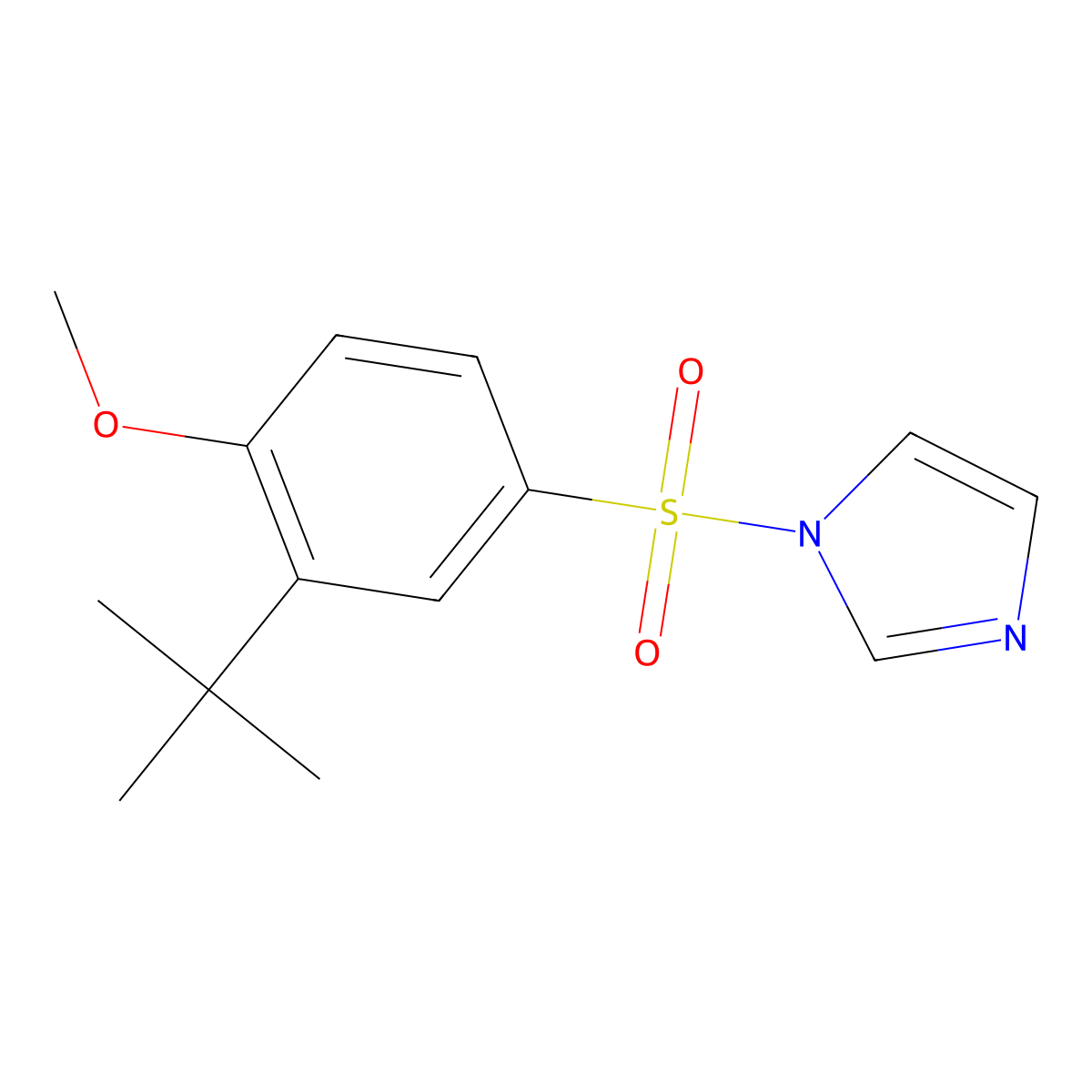 1-(3-tert-butyl-4-methoxybenzenesulfonyl)-1H-imidazole molecular structure, CAS 853903-05-6