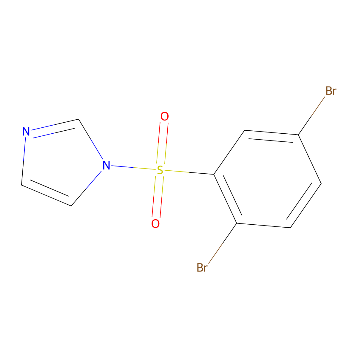 1-(2,5-Dibromophenyl)sulfonylimidazole molecular structure, CAS 853903-07-8