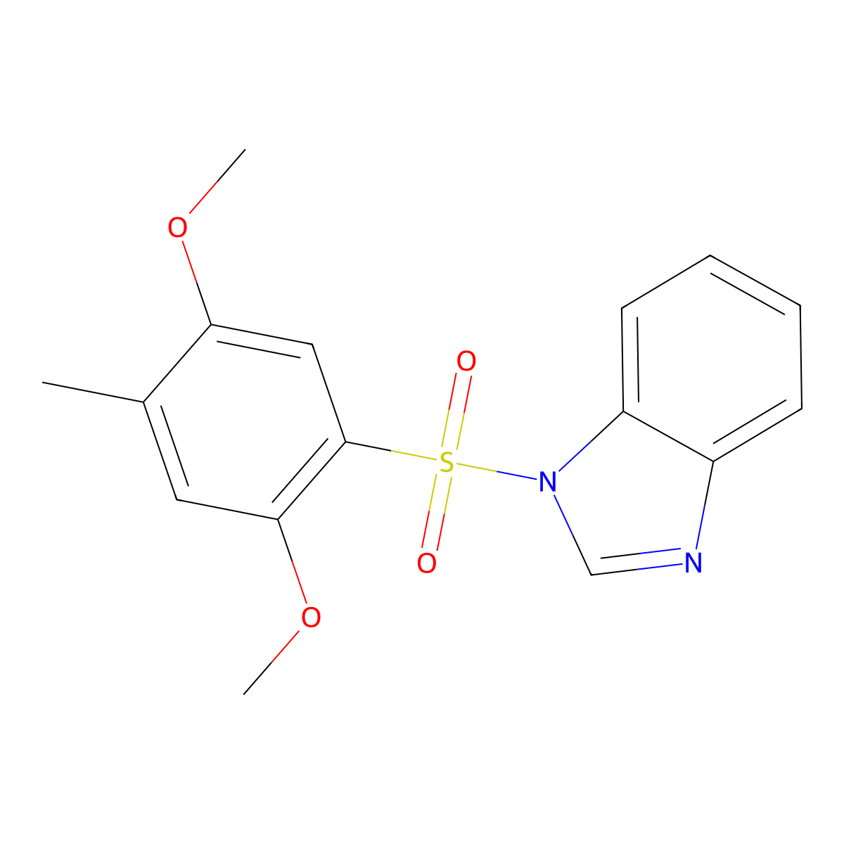 1-[(2,5-dimethoxy-4-methylphenyl)sulfonyl]-1H-benzimidazole molecular structure, CAS 853903-12-5