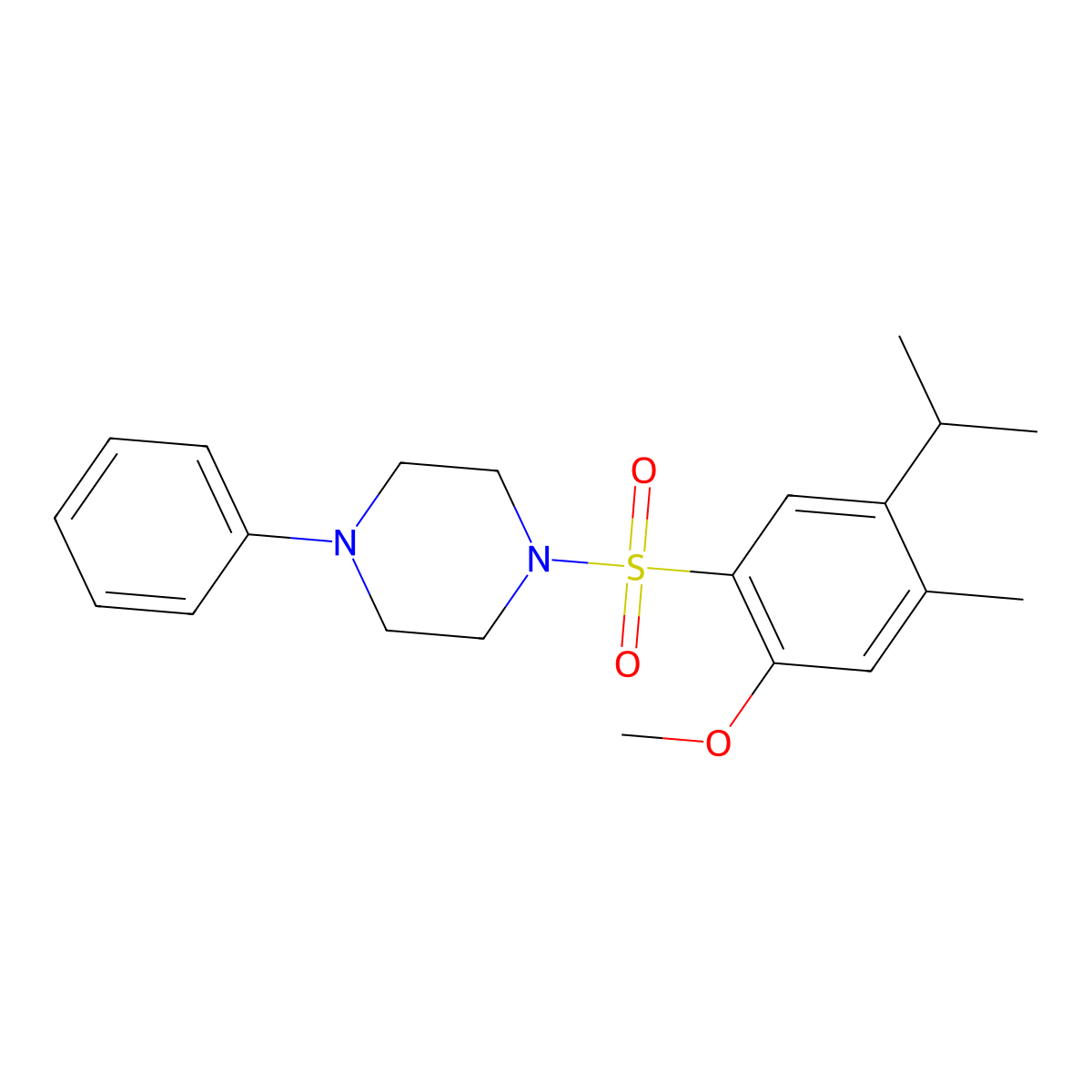 1-[(5-Isopropyl-2-methoxy-4-methylphenyl)sulfonyl]-4-phenylpiperazine molecular structure, CAS 853903-16-9
