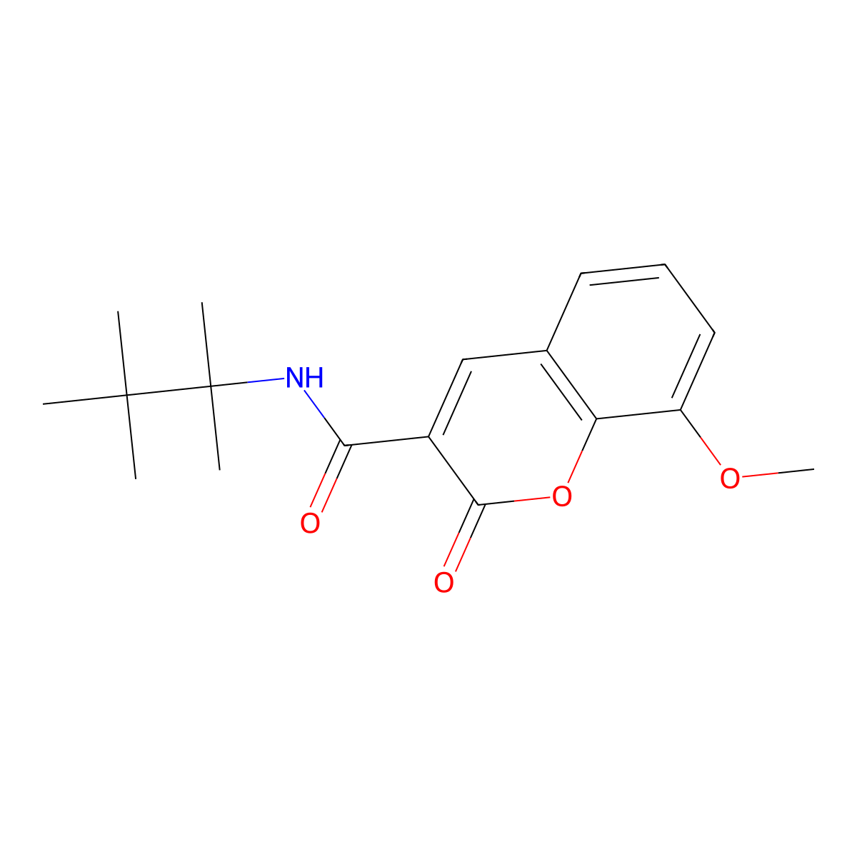 8-methoxy-2-oxo-N-(2,3,3-trimethylbutan-2-yl)chromene-3-carboxamide molecular structure, CAS 853903-20-5