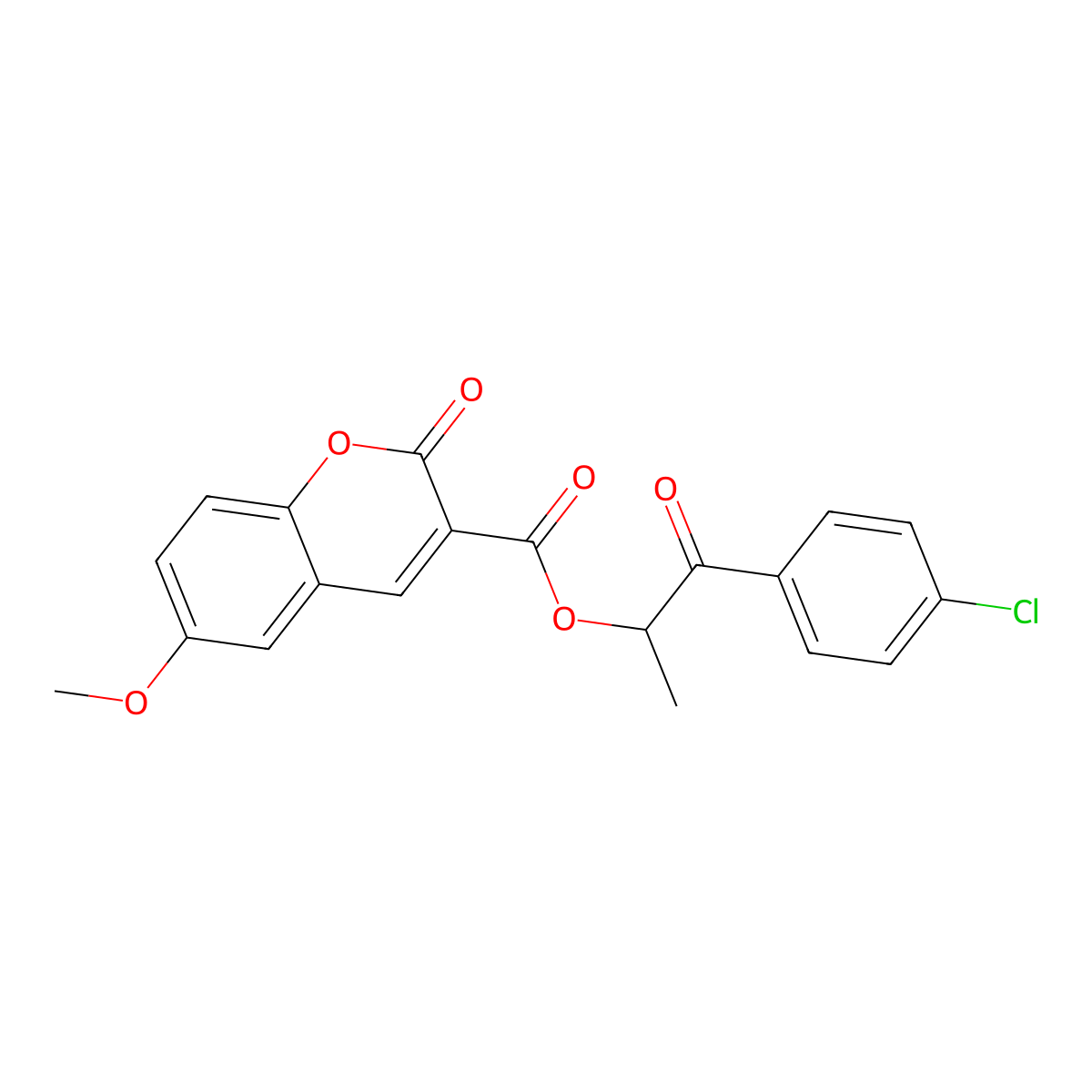 1-(4-chlorophenyl)-1-oxopropan-2-yl 6-methoxy-2-oxo-2H-chromene-3-carboxylate molecular structure, CAS 853903-22-7