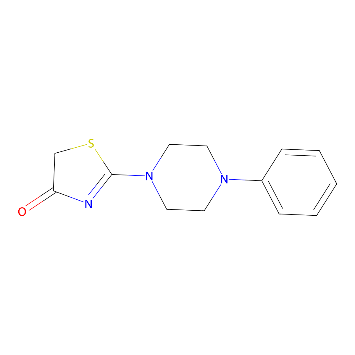 2-(4-Phenylpiperazin-1-yl)-1,3-thiazol-4-one molecular structure, CAS 853904-49-1