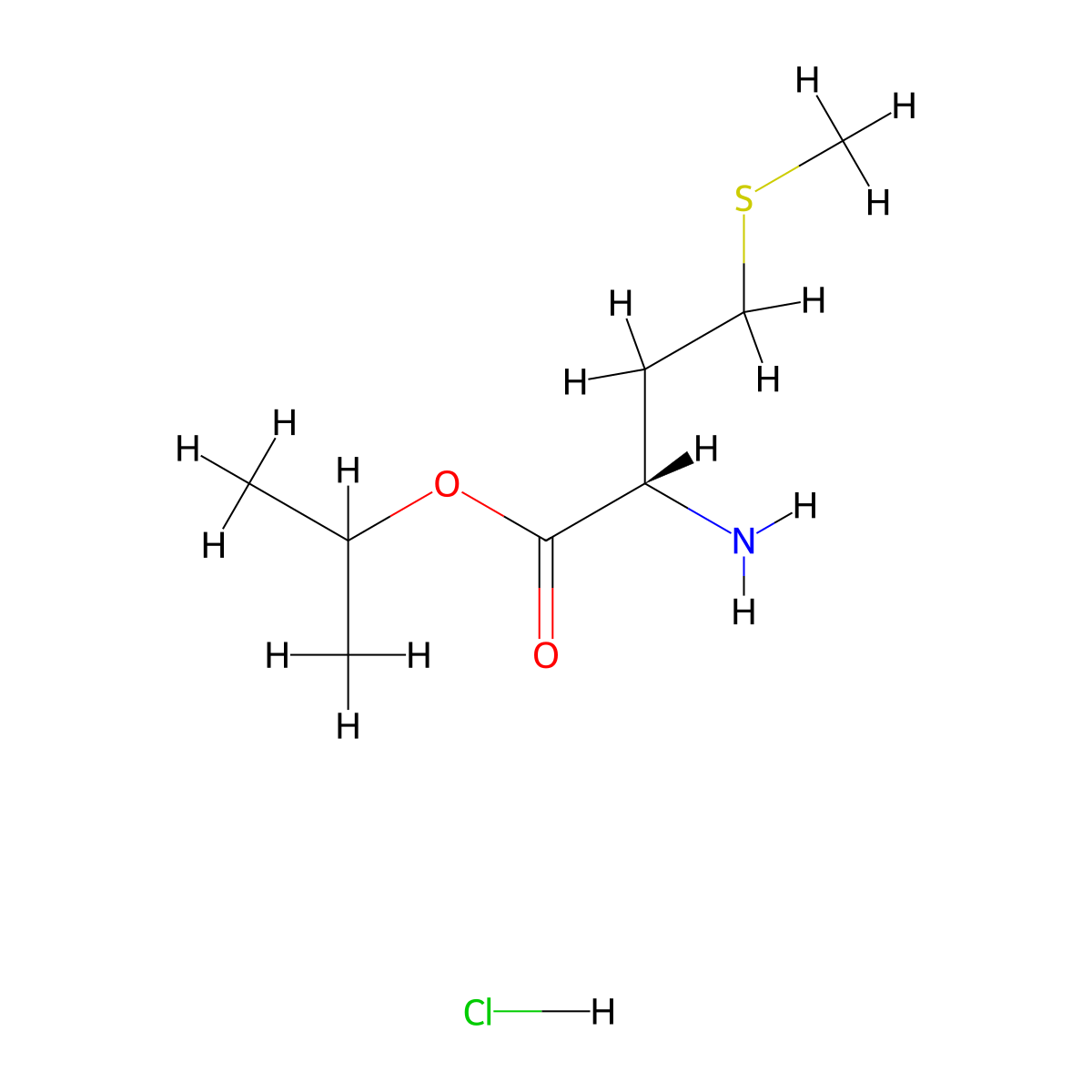Isopropyl L-methionate hydrochloride molecular structure, CAS 85391-05-5