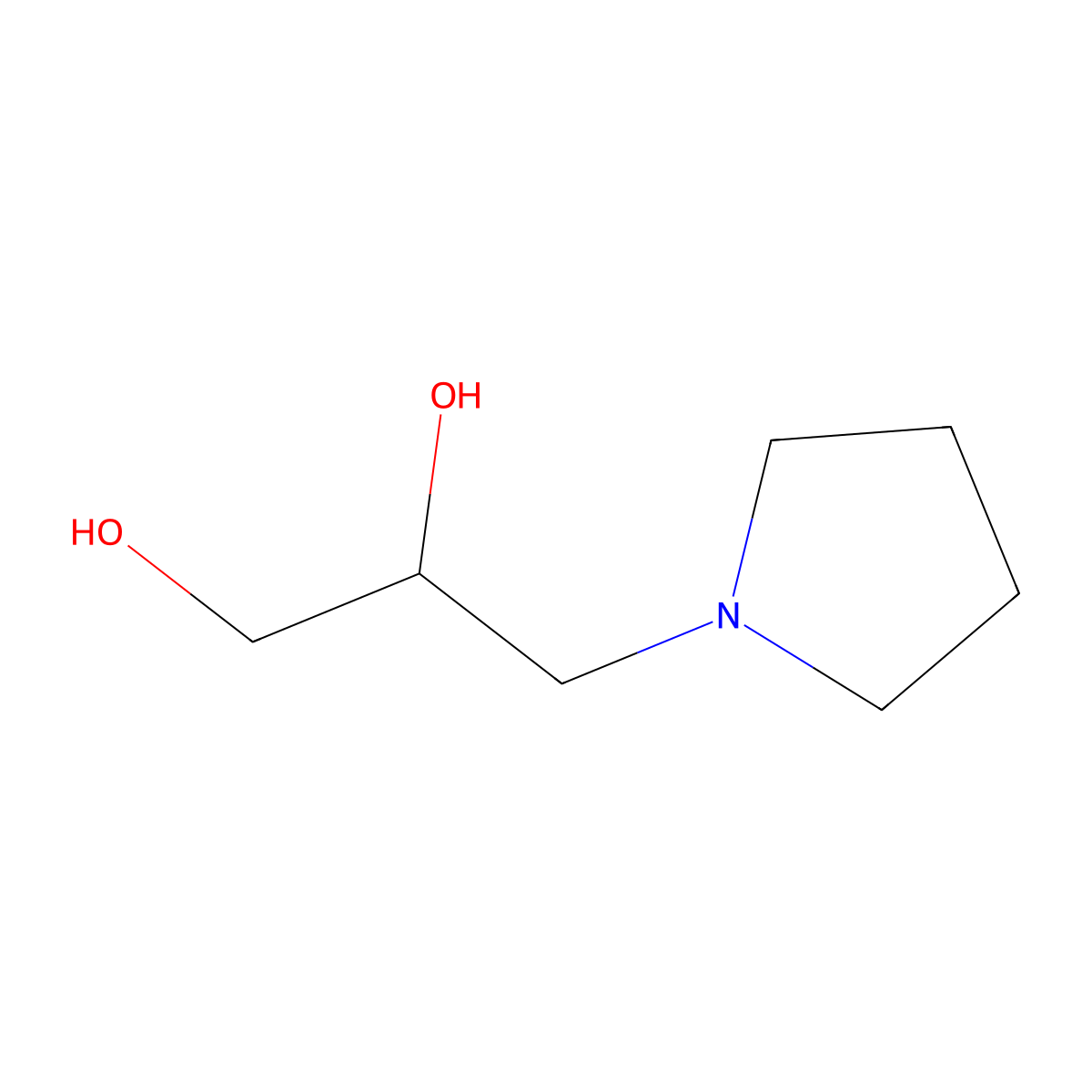 3-(1-Pyrrolidinyl)propane-1,2-diol molecular structure, CAS 85391-19-1