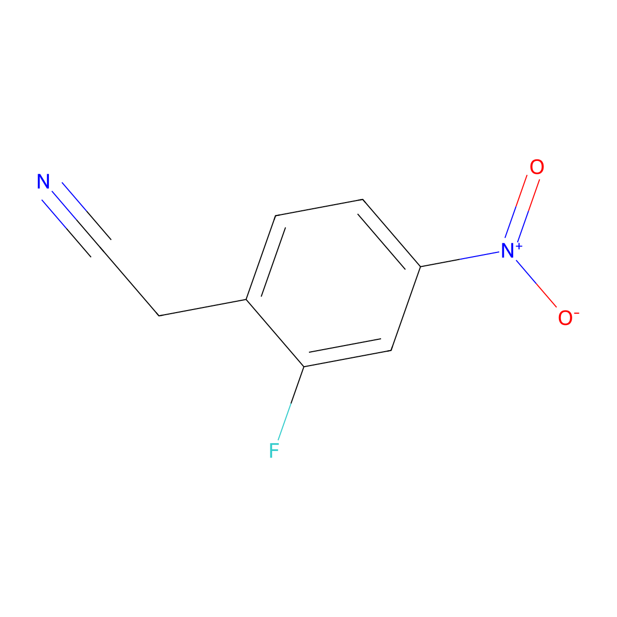 2-Fluoro-4-nitrophenylacetonitrile molecular structure, CAS 853910-00-6