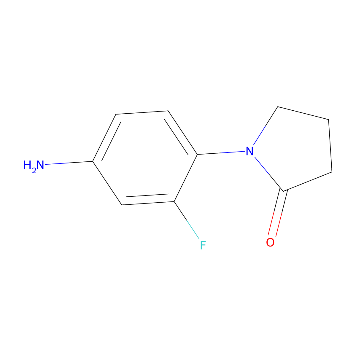 1-(4-Amino-2-fluorophenyl)pyrrolidin-2-one molecular structure, CAS 853910-13-1
