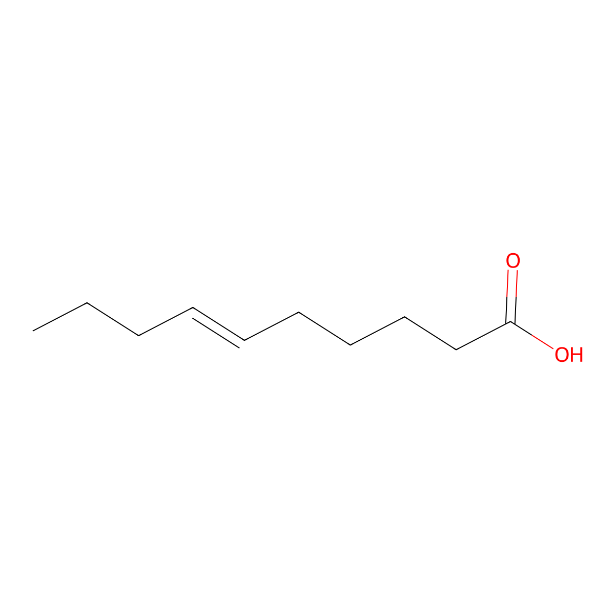 6-Decenoic acid, (6E)- molecular structure, CAS 85392-04-7