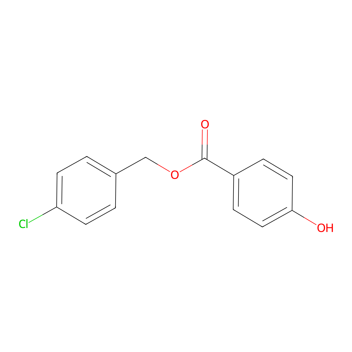(4-Chlorophenyl)methyl 4-hydroxybenzoate molecular structure, CAS 85392-25-2