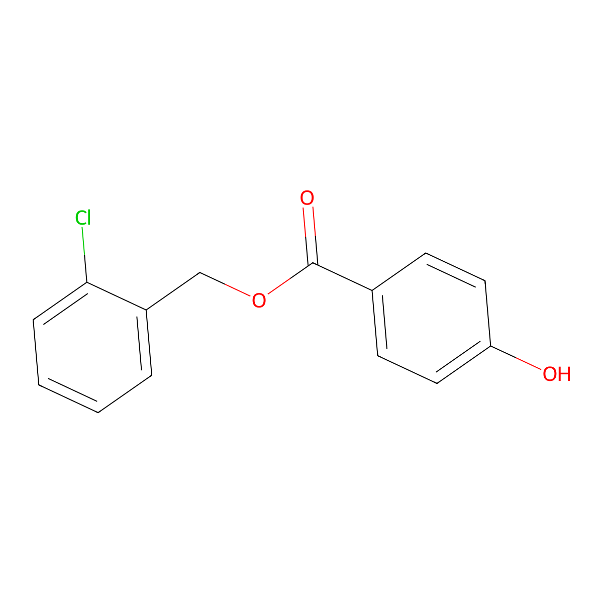 (2-Chlorophenyl)methyl 4-hydroxybenzoate molecular structure, CAS 85392-27-4