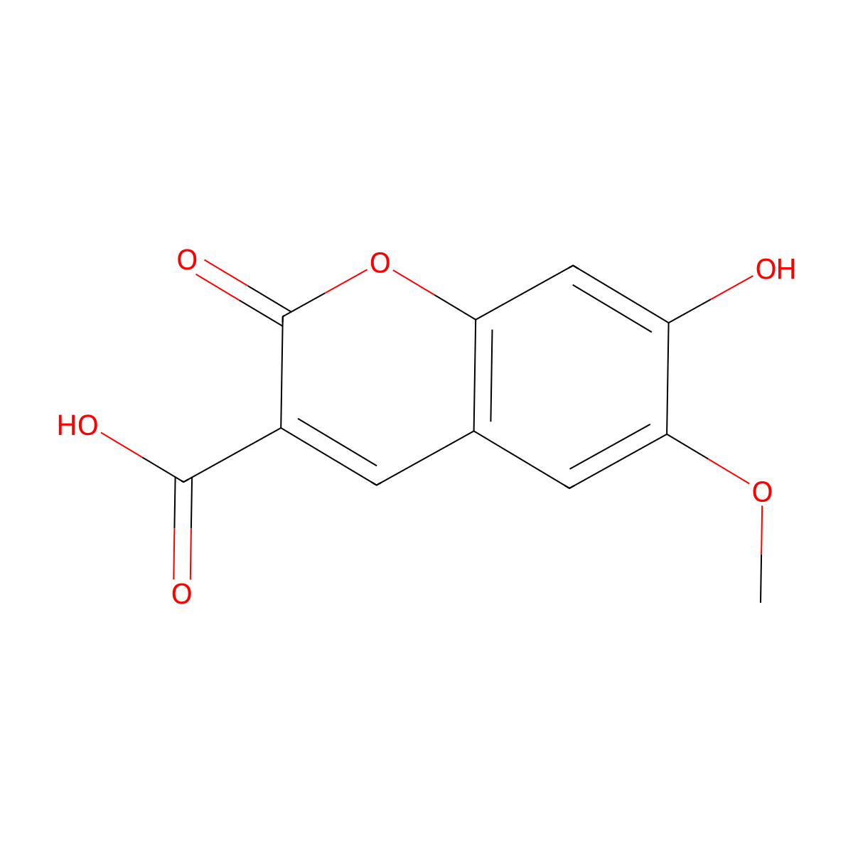 7-hydroxy-6-methoxy-2-oxo-2H-chromene-3-carboxylic acid molecular structure, CAS 853928-01-5