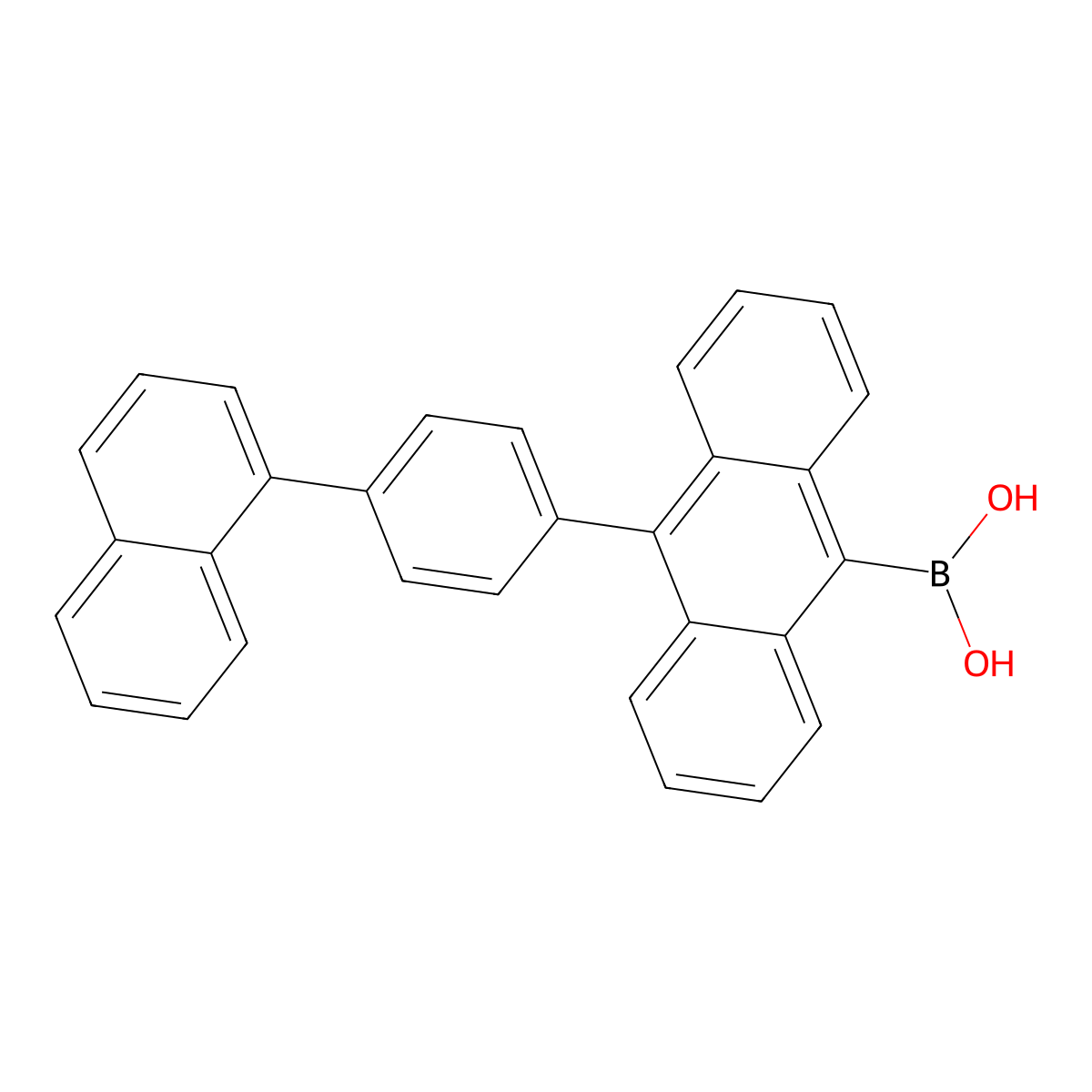 [10-[4-(Naphthalen-1-yl)phenyl]anthracen-9-yl]boronic Acid (contains varying amounts of Anhydride) molecular structure, CAS 853945-50-3