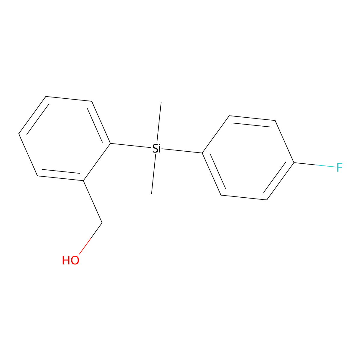 (2-((4-Fluorophenyl)dimethylsilyl)phenyl)methanol molecular structure, CAS 853955-70-1