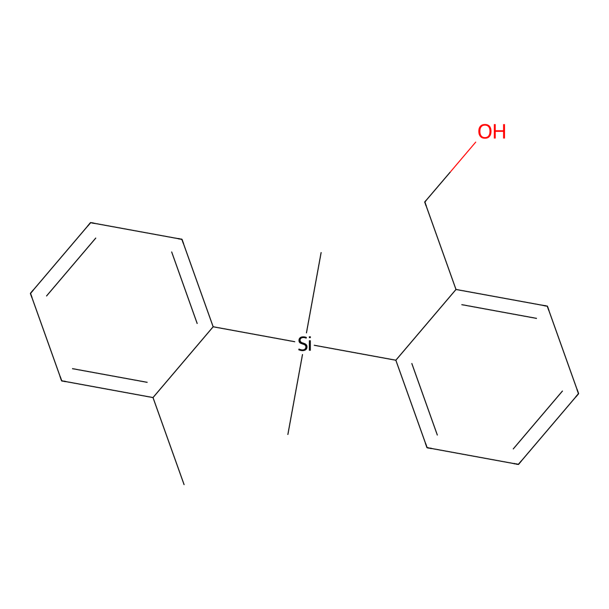{2-[Dimethyl(2-methylphenyl)silyl]phenyl}methanol molecular structure, CAS 853955-71-2