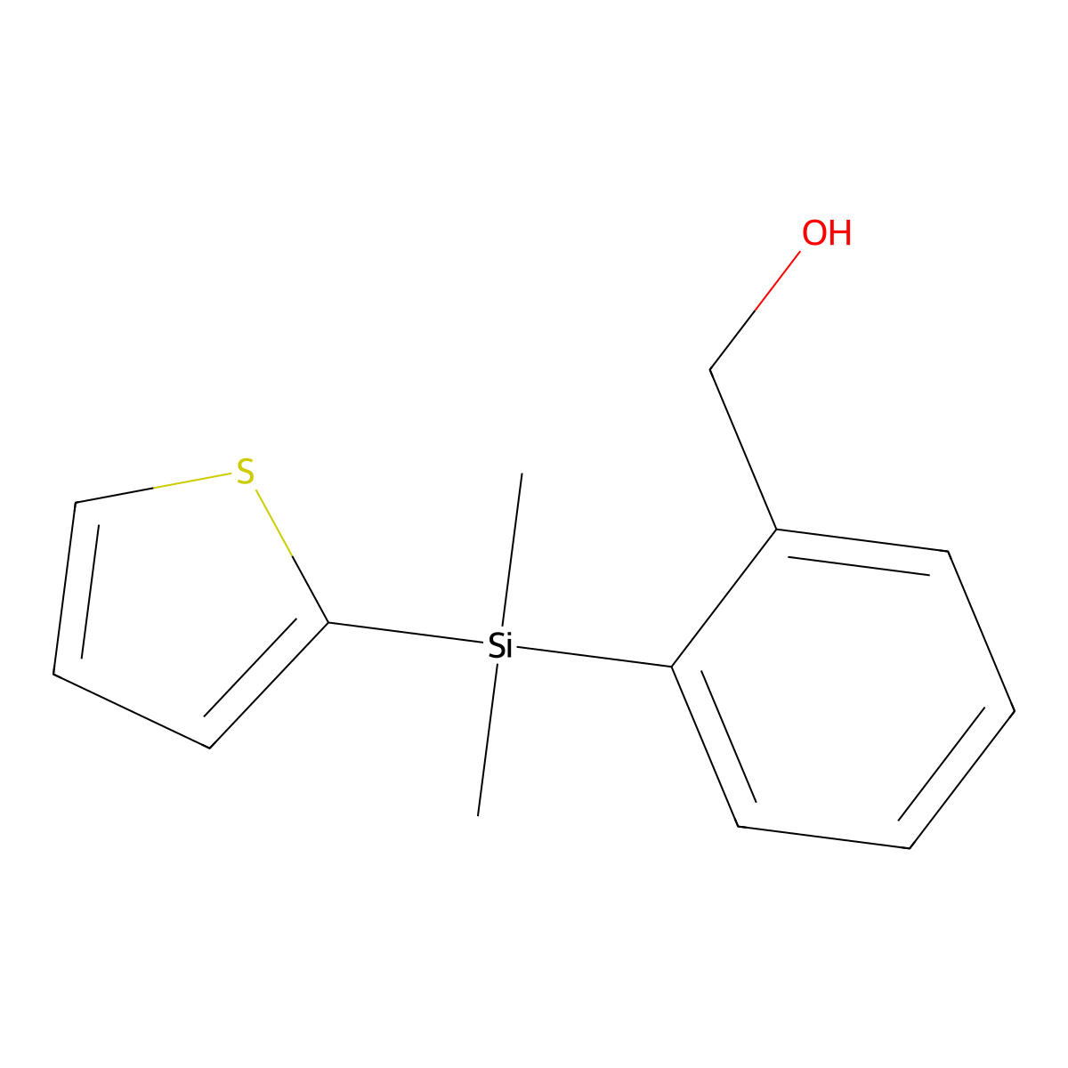 {2-[Dimethyl(thiophen-2-yl)silyl]phenyl}methanol molecular structure, CAS 853955-72-3