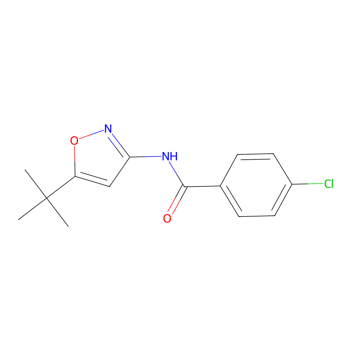 N-(5-tert-butyl-1,2-oxazol-3-yl)-4-chlorobenzamide molecular structure, CAS 853994-49-7