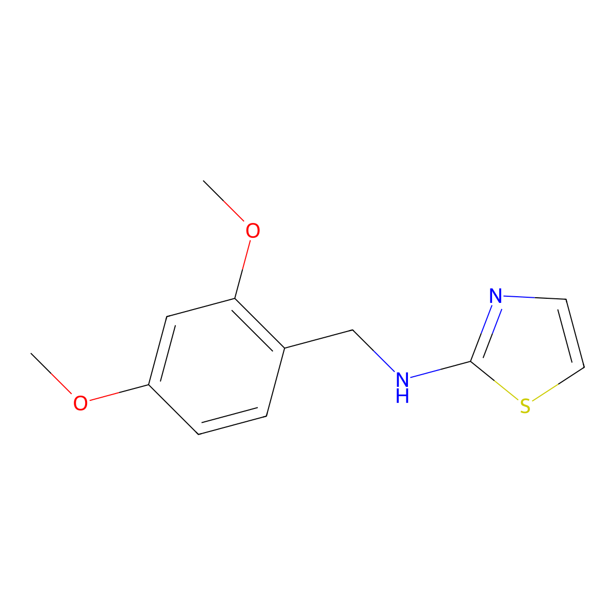 N-(2,4-dimethoxybenzyl)thiazol-2-amine molecular structure, CAS 853994-53-3
