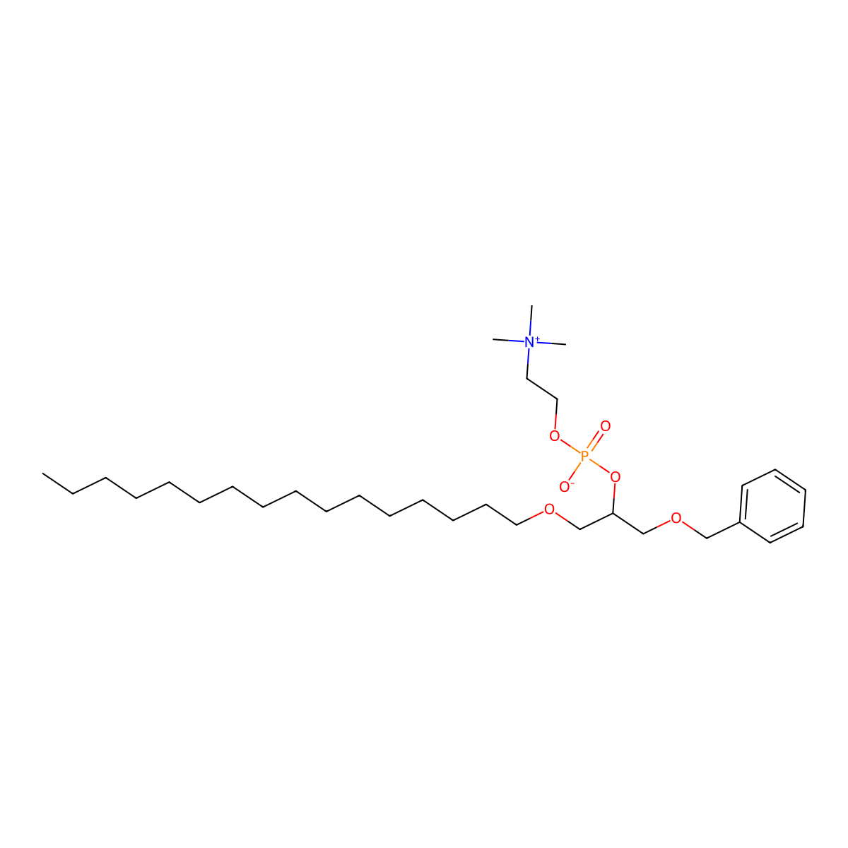 1-O-Hexadecyl-3-O-benzyl-sn-glycero-2-phosphocholine molecular structure, CAS 853997-34-9
