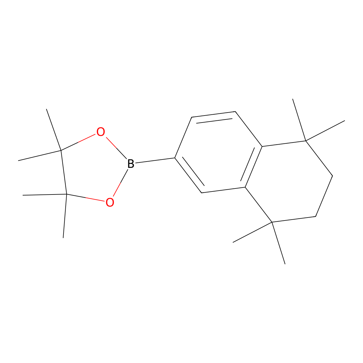 4,4,5,5-Tetramethyl-2-(5,5,8,8-tetramethyl-5,6,7,8-tetrahydronaphthalen-2-yl)-1,3,2-dioxaborolane molecular structure, CAS 853998-14-8