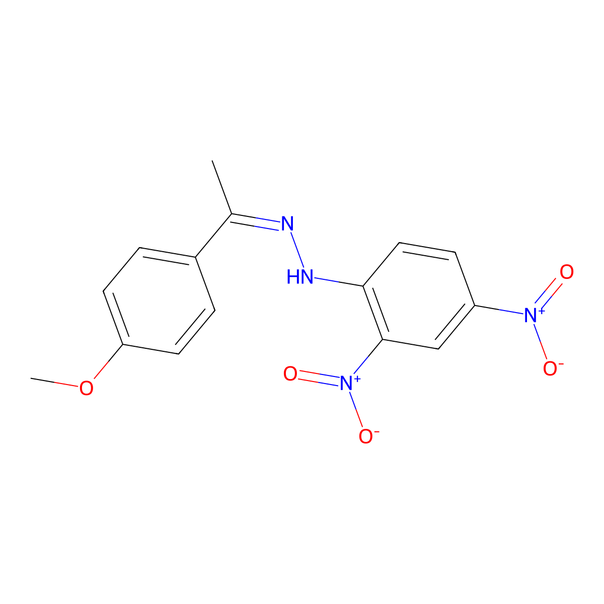 1-(2,4-Dinitrophenyl)-2-[1-(4-methoxyphenyl)ethylidene]hydrazine molecular structure, CAS 854-04-6