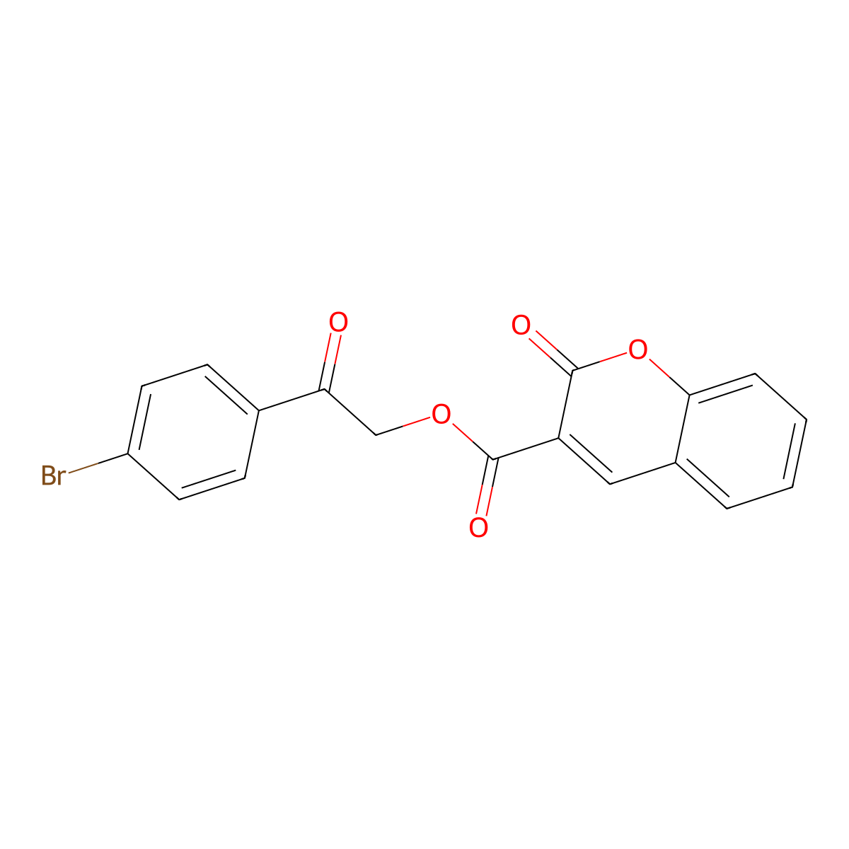 2-(4-bromophenyl)-2-oxoethyl 2-oxo-2H-chromene-3-carboxylate molecular structure, CAS 854-25-1