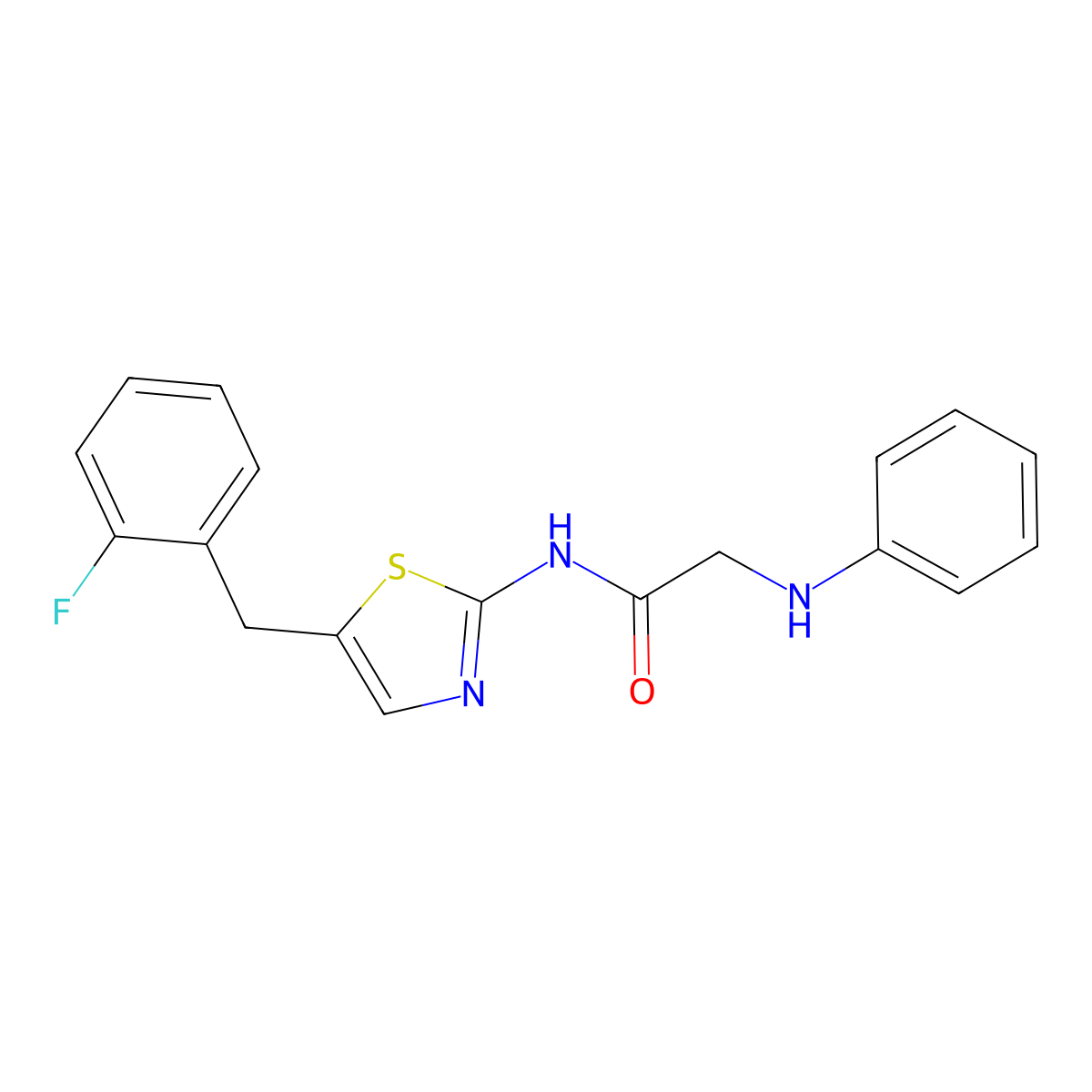 N-(5-(2-fluorobenzyl)thiazol-2-yl)-2-(phenylamino)acetamide molecular structure, CAS 854004-93-6