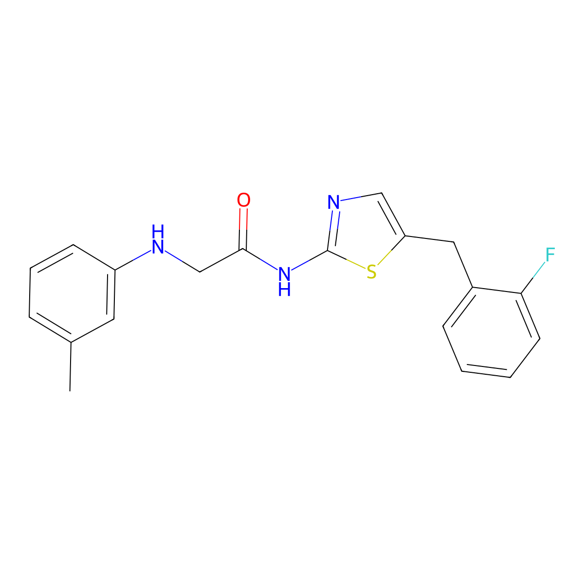 N-(5-(2-fluorobenzyl)thiazol-2-yl)-2-(m-tolylamino)acetamide molecular structure, CAS 854004-95-8
