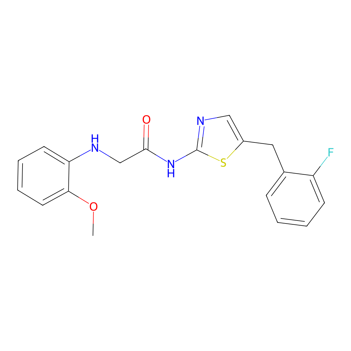 N-(5-(2-fluorobenzyl)thiazol-2-yl)-2-((2-methoxyphenyl)amino)acetamide molecular structure, CAS 854005-01-9