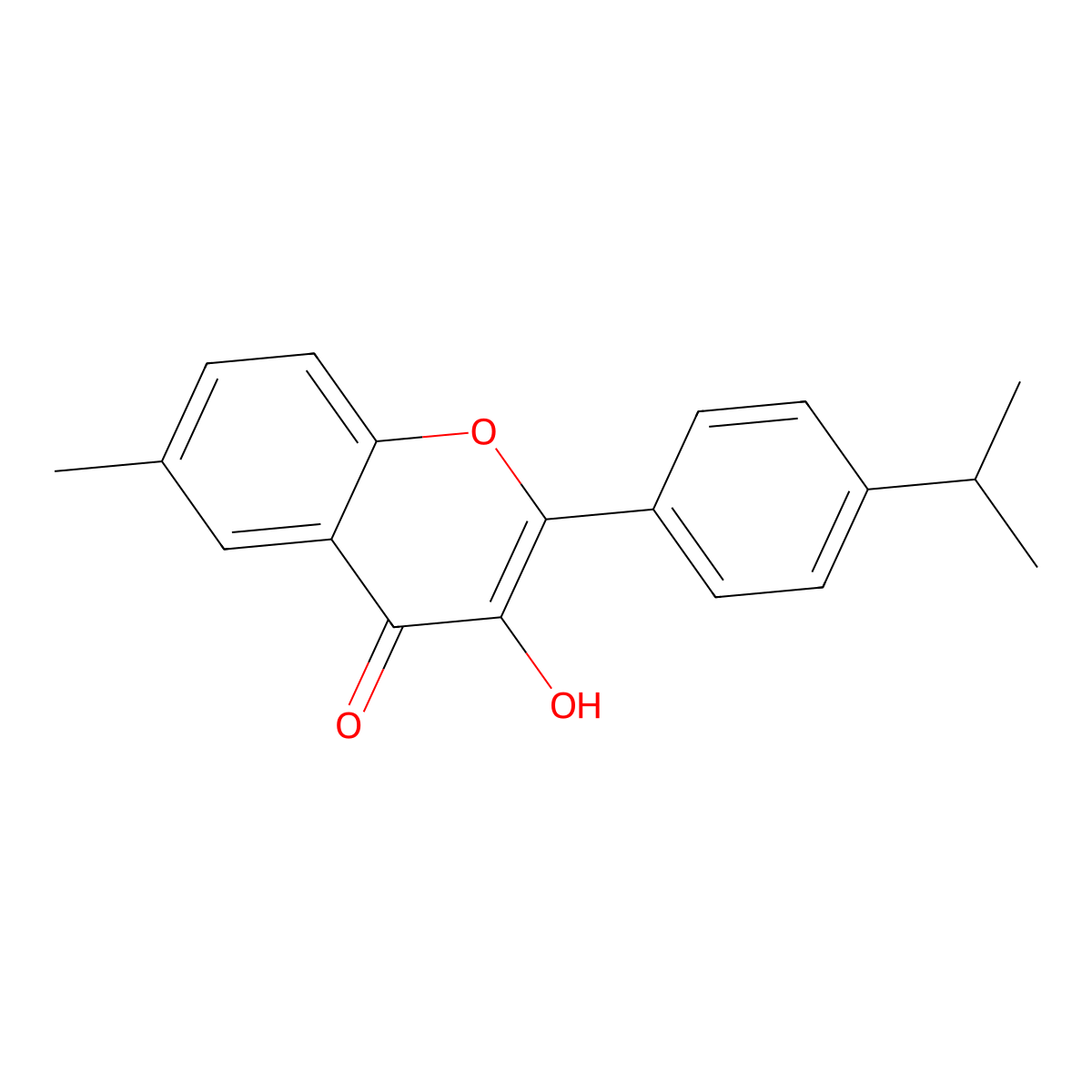 3-Hydroxy-6-methyl-2-(4-propan-2-ylphenyl)chromen-4-one molecular structure, CAS 854005-84-8