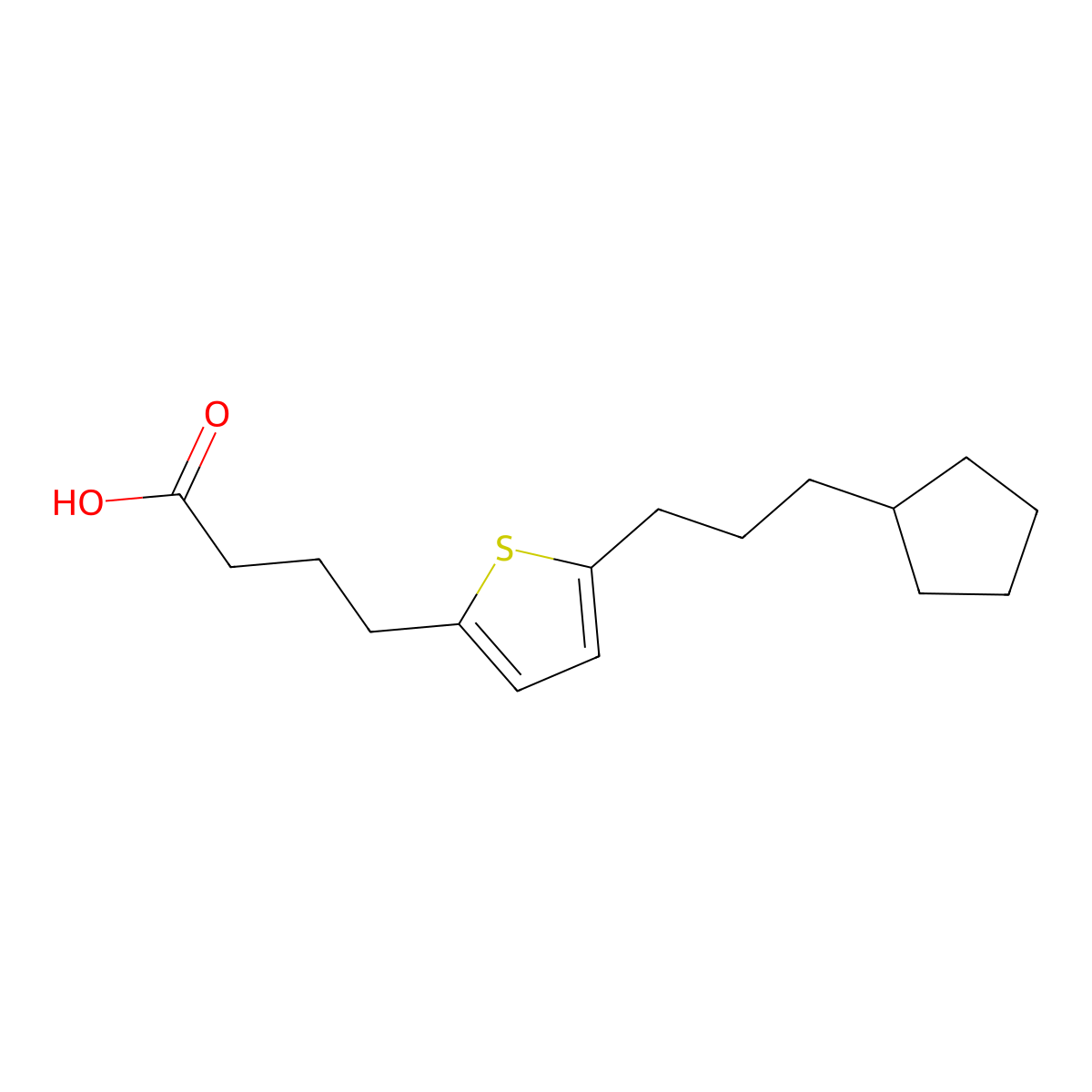 4-(5-(3-Cyclopentylpropyl)thiophen-2-yl)butanoic acid molecular structure, CAS 854007-11-7
