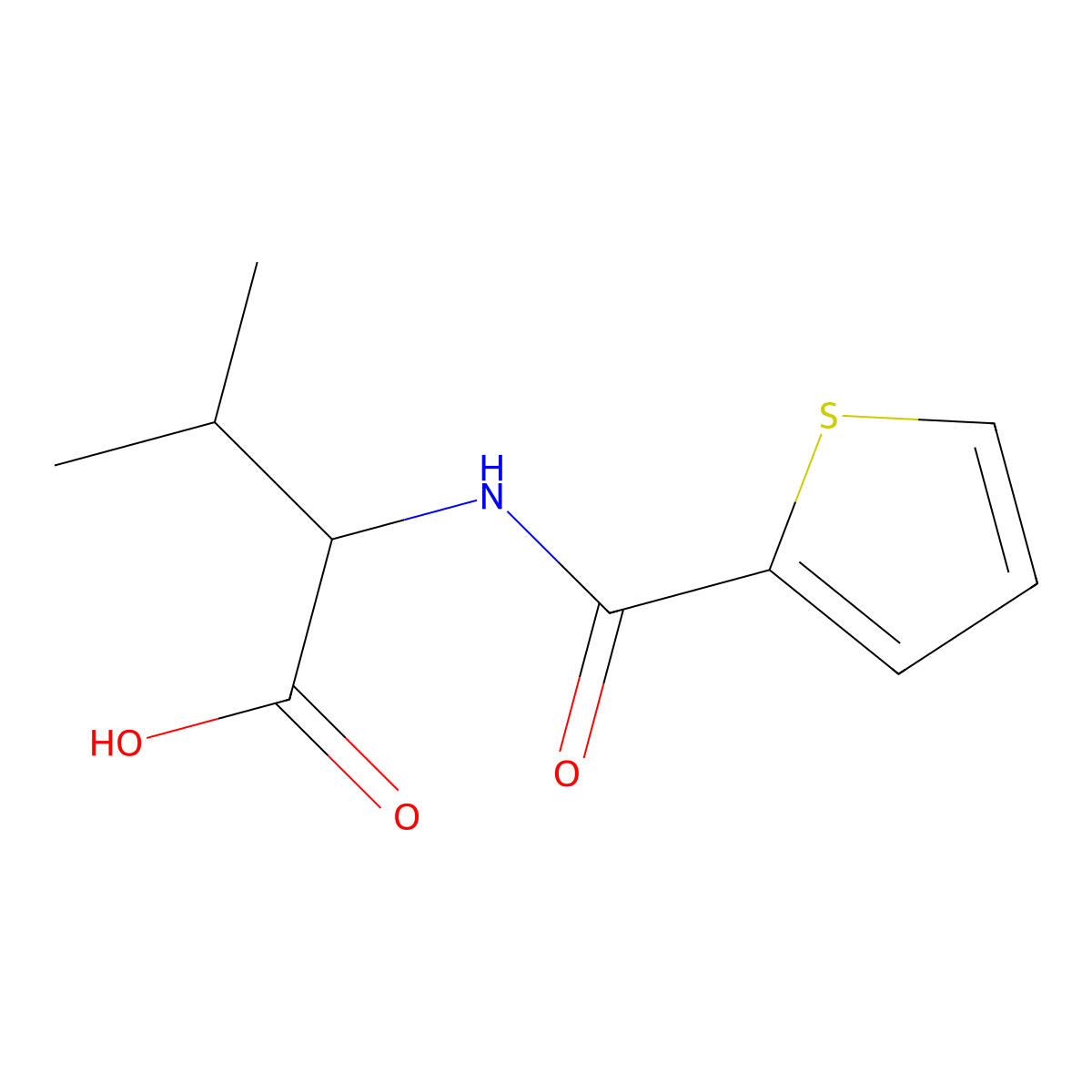 3-Methyl-2-((thiophen-2-yl)formamido)butanoic acid molecular structure, CAS 854007-21-9