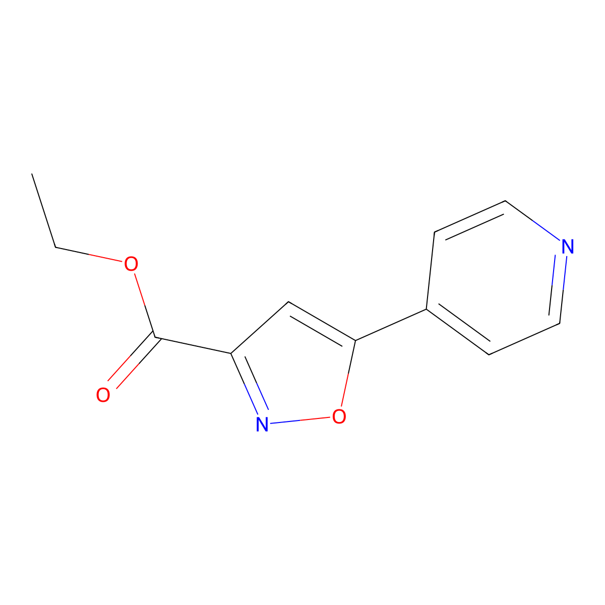 Ethyl 5-(pyridin-4-yl)isoxazole-3-carboxylate molecular structure, CAS 854015-41-1