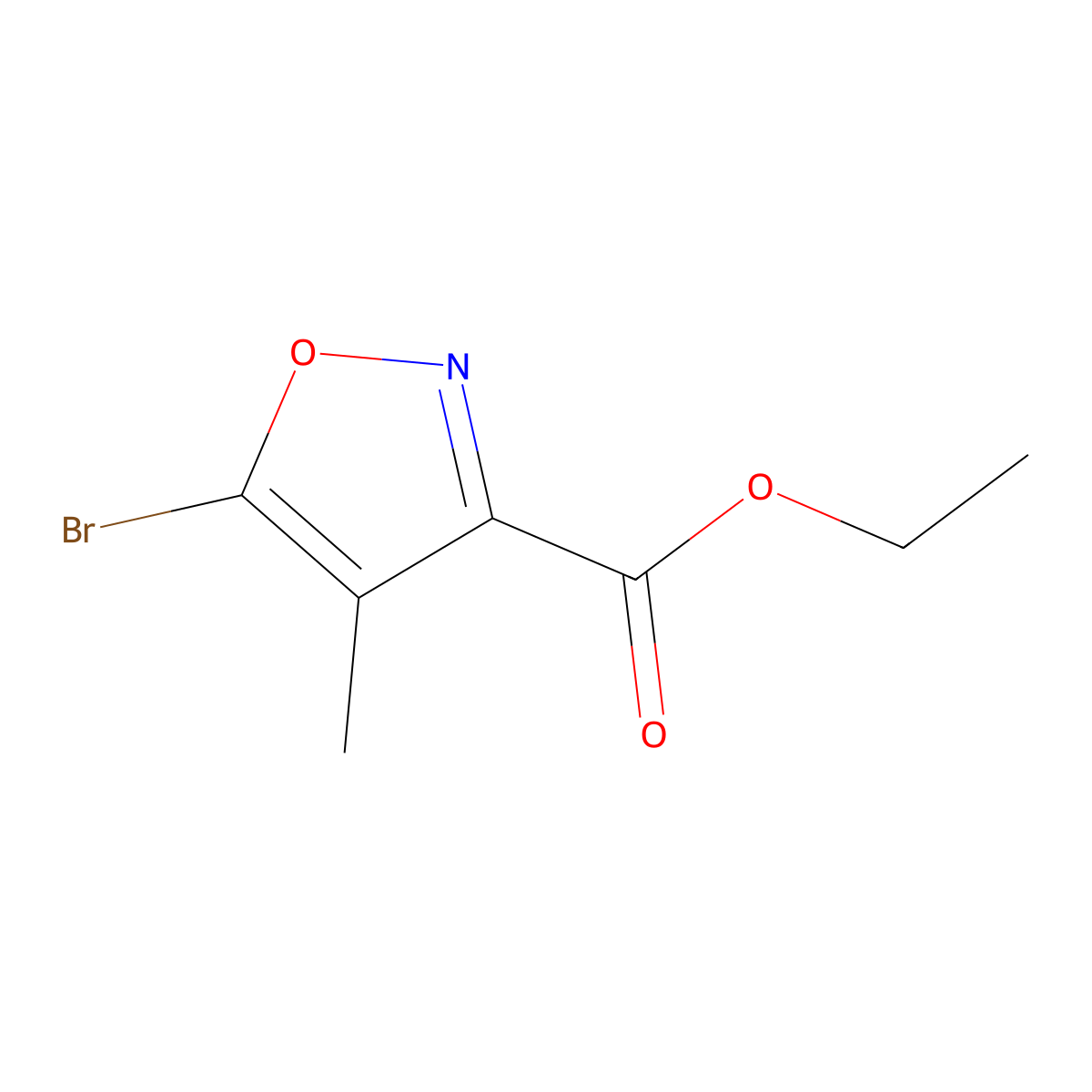 Ethyl 5-bromo-4-methyl-1,2-oxazole-3-carboxylate molecular structure, CAS 854015-42-2