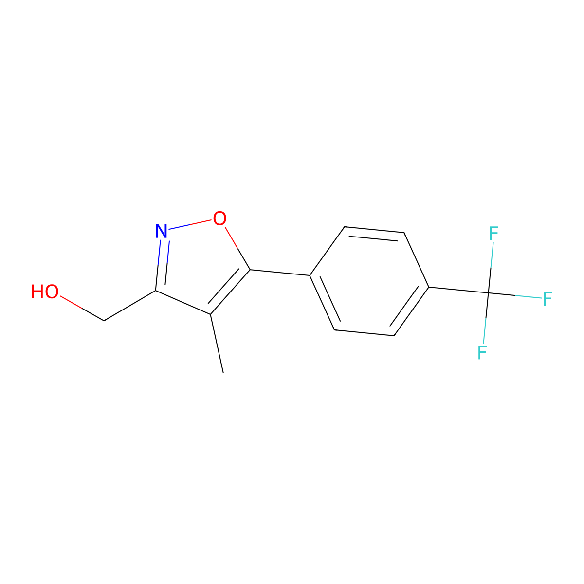 4-Methyl-5-[4-(trifluoromethyl)phenyl]-3-isoxazolemethanol molecular structure, CAS 854015-43-3
