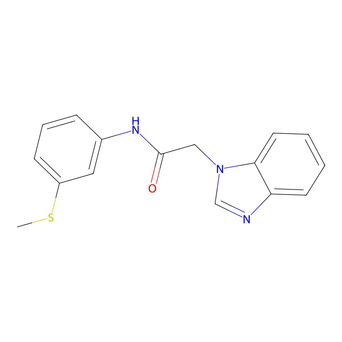 2-(benzimidazol-1-yl)-N-(3-methylsulfanylphenyl)acetamide molecular structure, CAS 854023-10-2