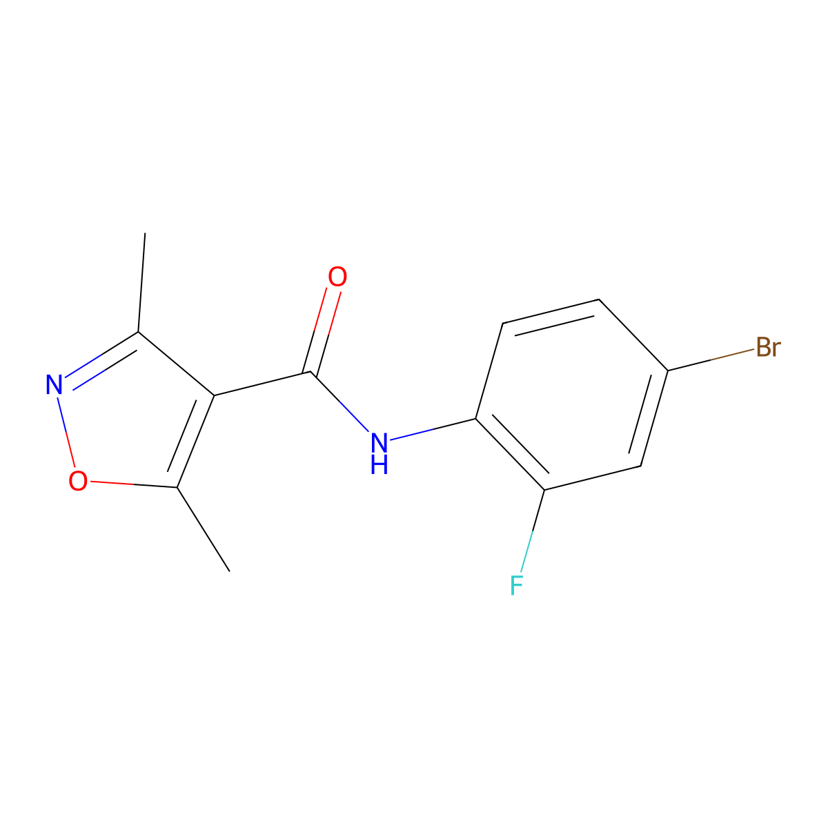 n-(4-Bromo-2-fluorophenyl)-3,5-dimethylisoxazole-4-carboxamide molecular structure, CAS 854023-65-7