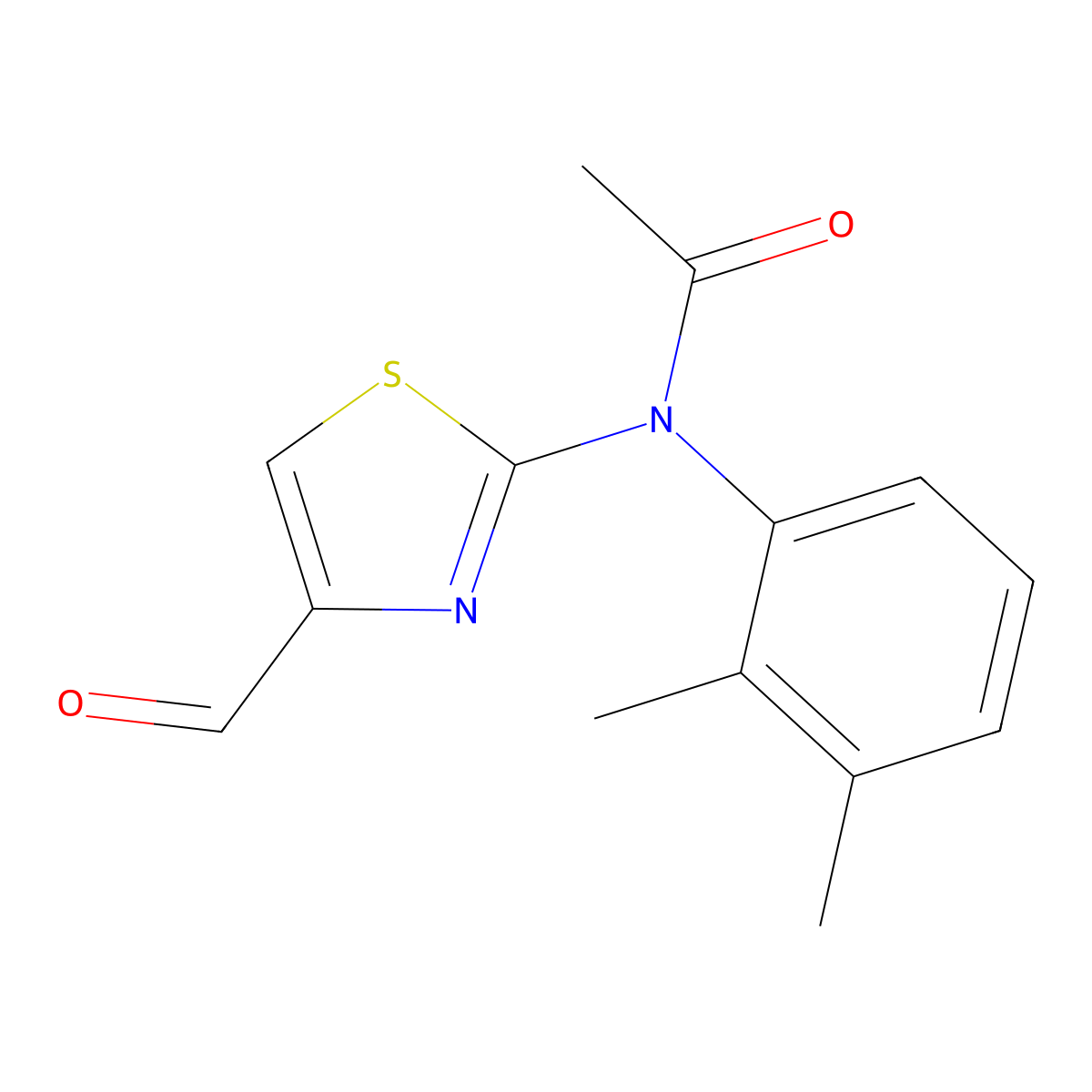 N-(2,3-dimethylphenyl)-N-(4-formyl-1,3-thiazol-2-yl)acetamide molecular structure, CAS 854035-83-9