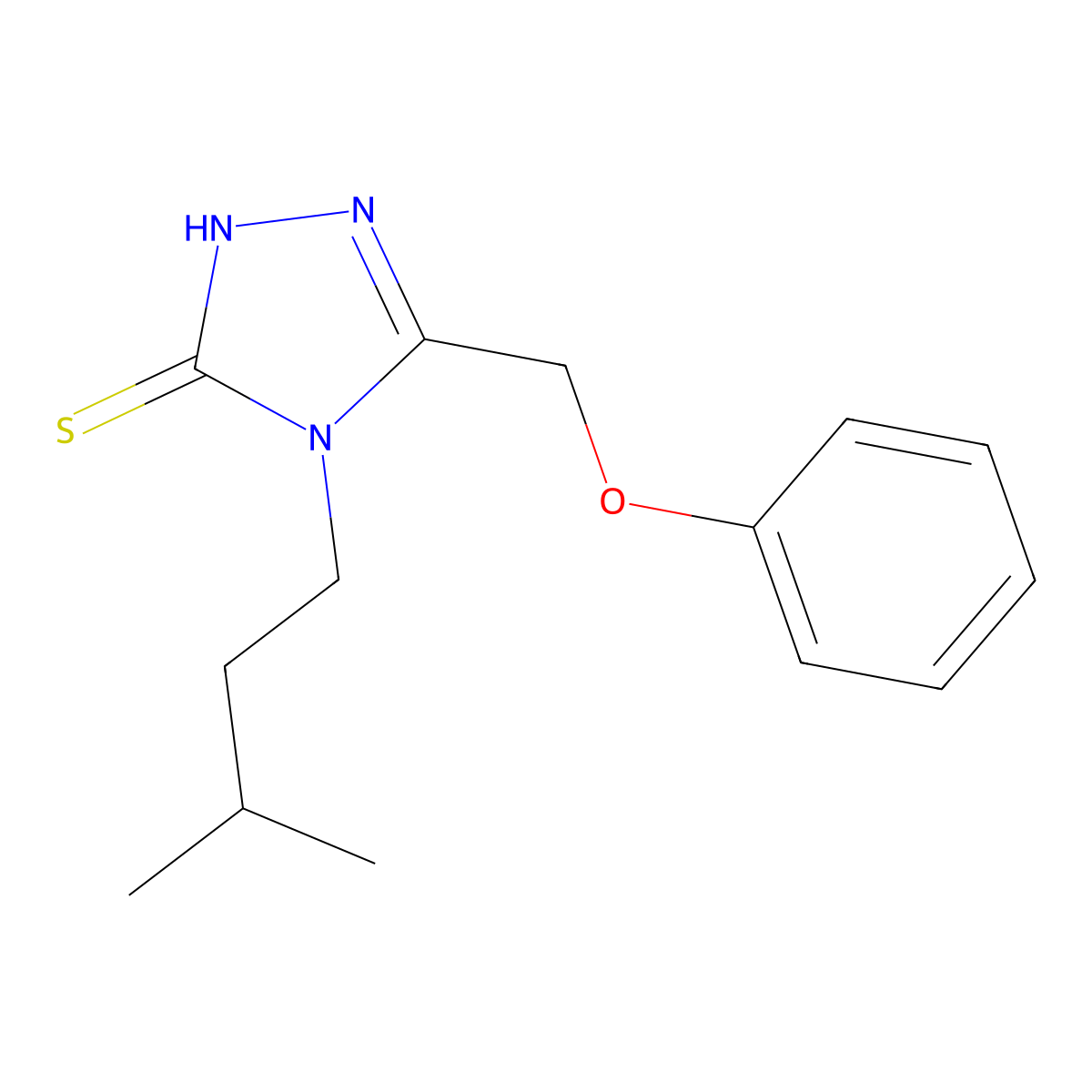 4-(3-methylbutyl)-5-(phenoxymethyl)-4H-1,2,4-triazole-3-thiol molecular structure, CAS 854035-84-0
