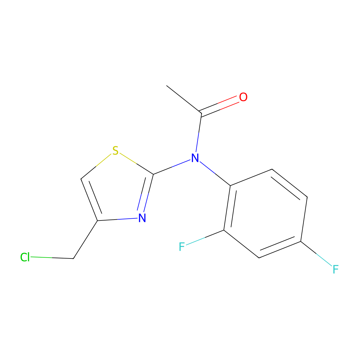 N-[4-(chloromethyl)-1,3-thiazol-2-yl]-N-(2,4-difluorophenyl)acetamide molecular structure, CAS 854035-85-1