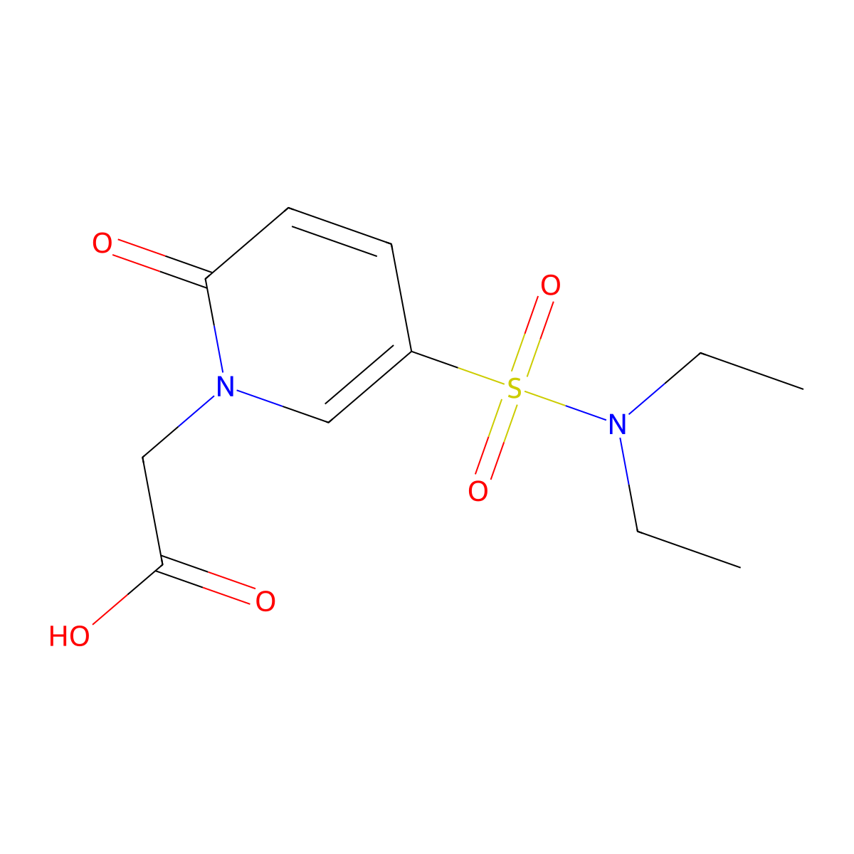 2-[5-(Diethylsulfamoyl)-2-oxo-1,2-dihydropyridin-1-yl]acetic acid molecular structure, CAS 854035-86-2