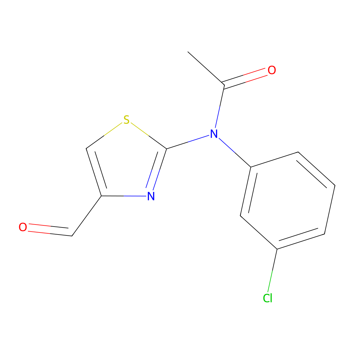 N-(3-chlorophenyl)-N-(4-formyl-1,3-thiazol-2-yl)acetamide molecular structure, CAS 854035-93-1