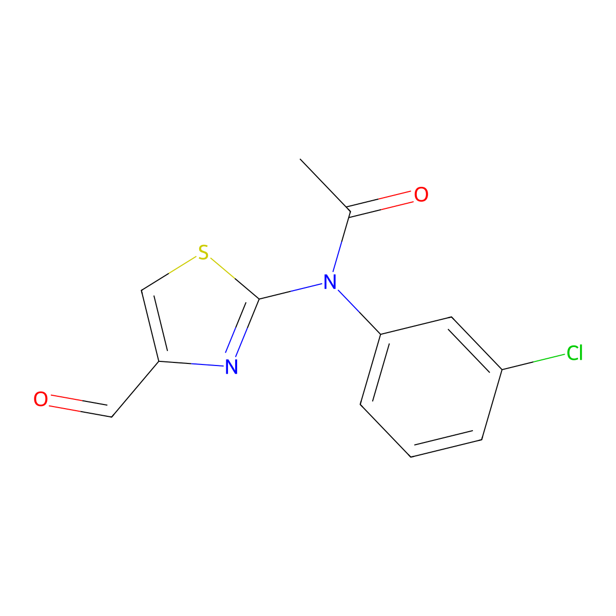 N-(3-chlorophenyl)-N-(4-formyl-1,3-thiazol-2-yl)acetamide molecular structure, CAS 854035-93-1