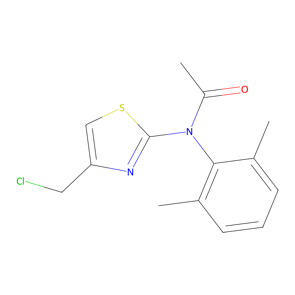 N-[4-(chloromethyl)-1,3-thiazol-2-yl]-N-(2,6-dimethylphenyl)acetamide molecular structure, CAS 854035-96-4