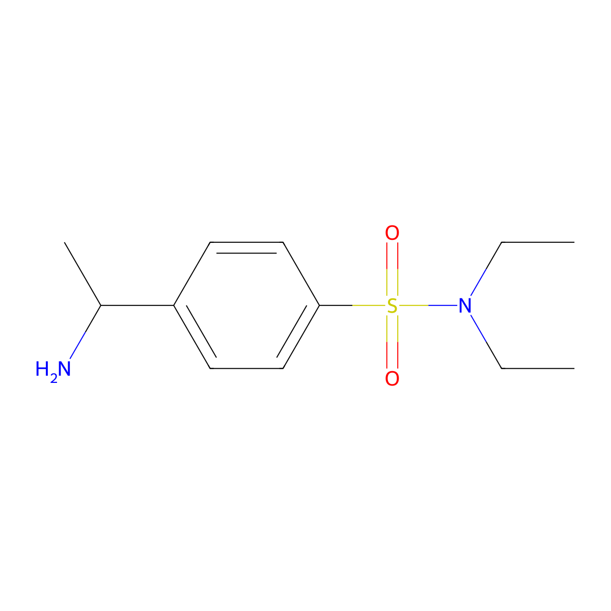 4-(1-aminoethyl)-N,N-diethylbenzenesulfonamide molecular structure, CAS 854035-97-5