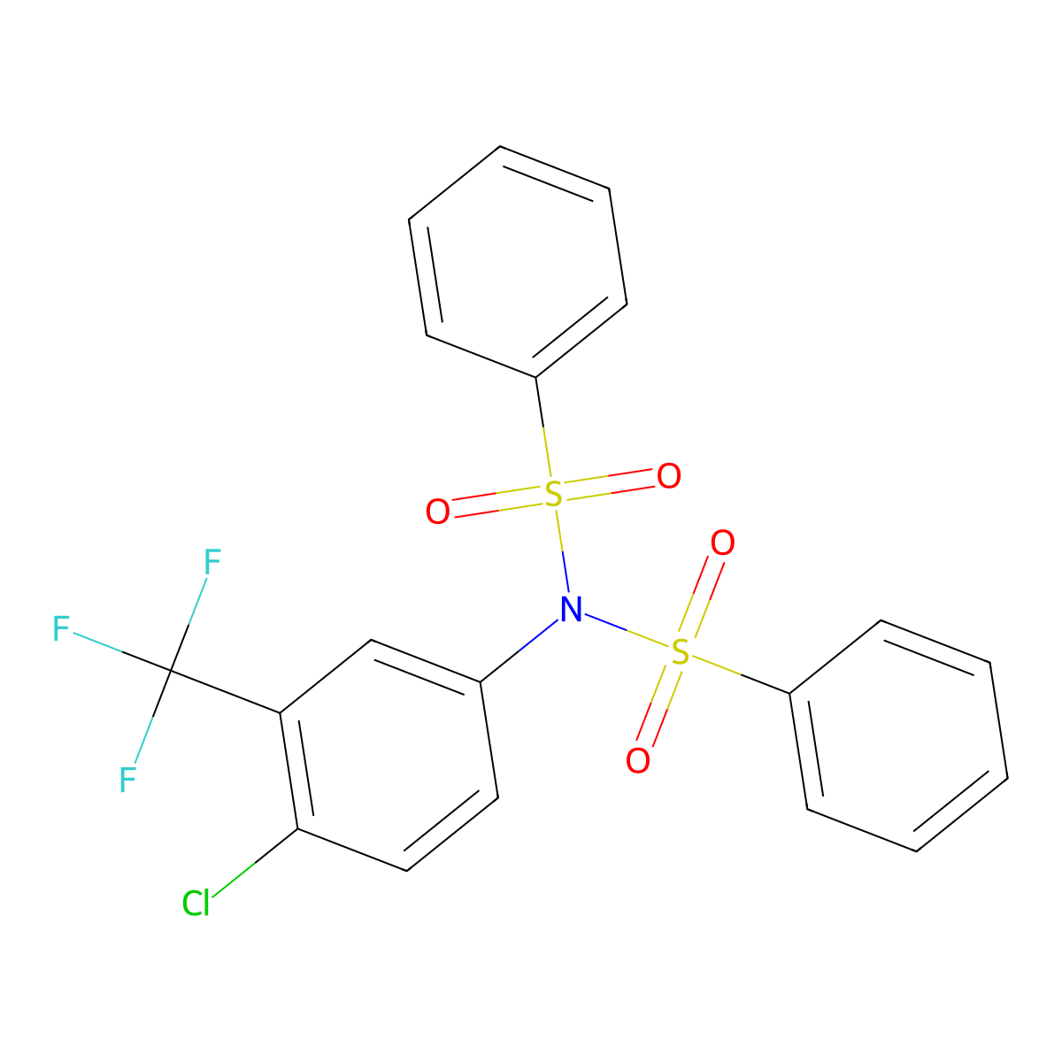 N-(benzenesulfonyl)-N-[4-chloro-3-(trifluoromethyl)phenyl]benzenesulfonamide molecular structure, CAS 854035-98-6
