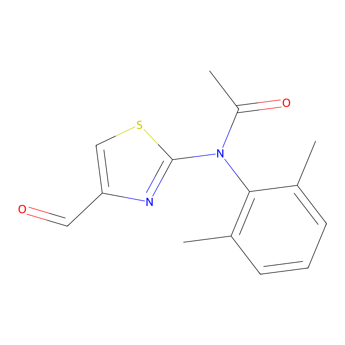 N-(2,6-dimethylphenyl)-N-(4-formyl-1,3-thiazol-2-yl)acetamide molecular structure, CAS 854035-99-7