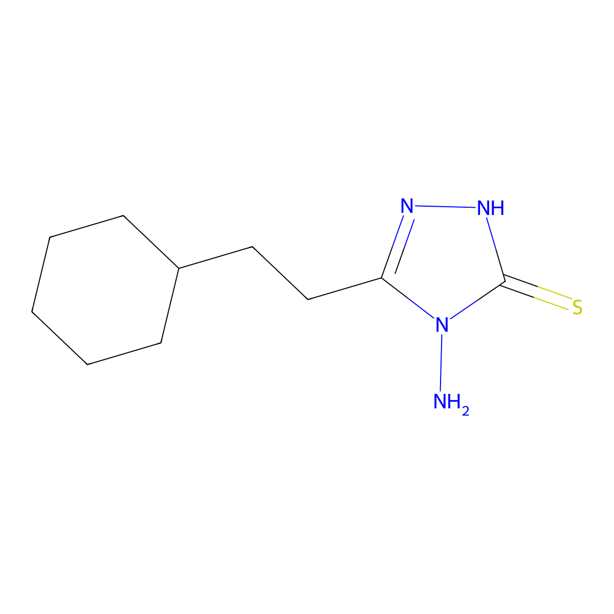 4-amino-5-(2-cyclohexylethyl)-4H-1,2,4-triazole-3-thiol molecular structure, CAS 854036-02-5