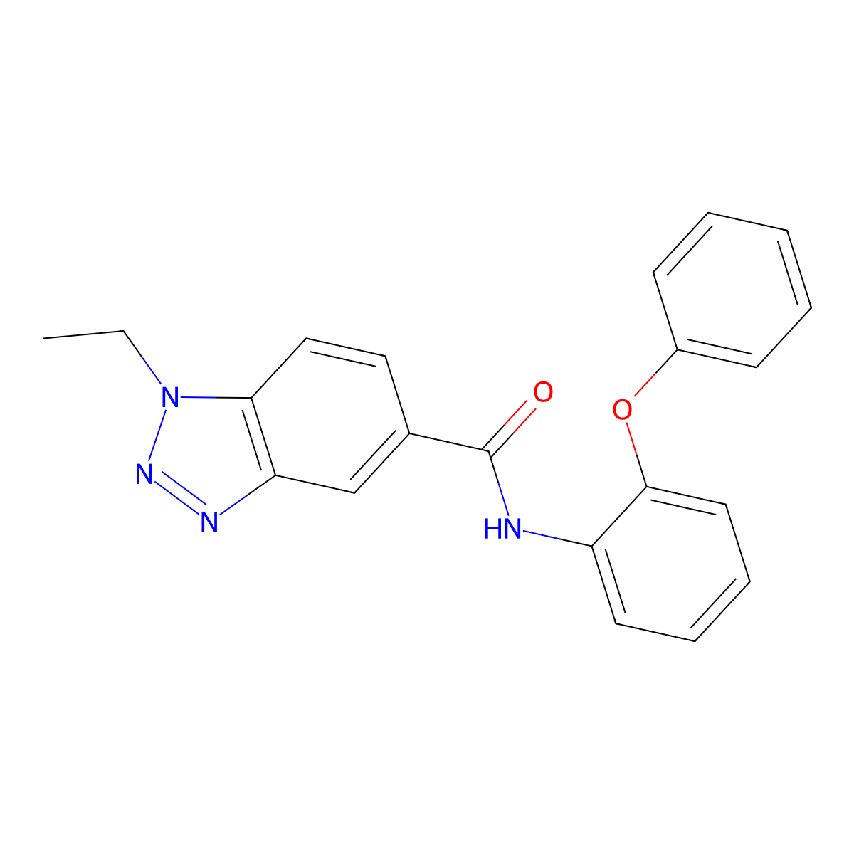 1-Ethyl-N-(2-phenoxyphenyl)-1H-benzo[d][1,2,3]triazole-5-carboxamide molecular structure, CAS 854039-48-8